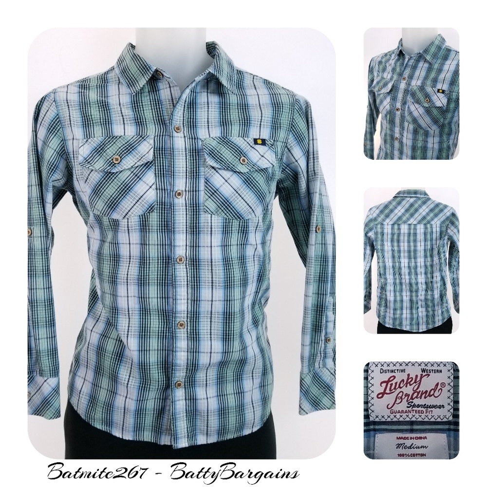 Boys M LUCKY Shirt Plaid Pre to Teen Age